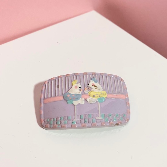 Vintage retro kitsch 80s pastel animal hair clip - Picture 2 of 4